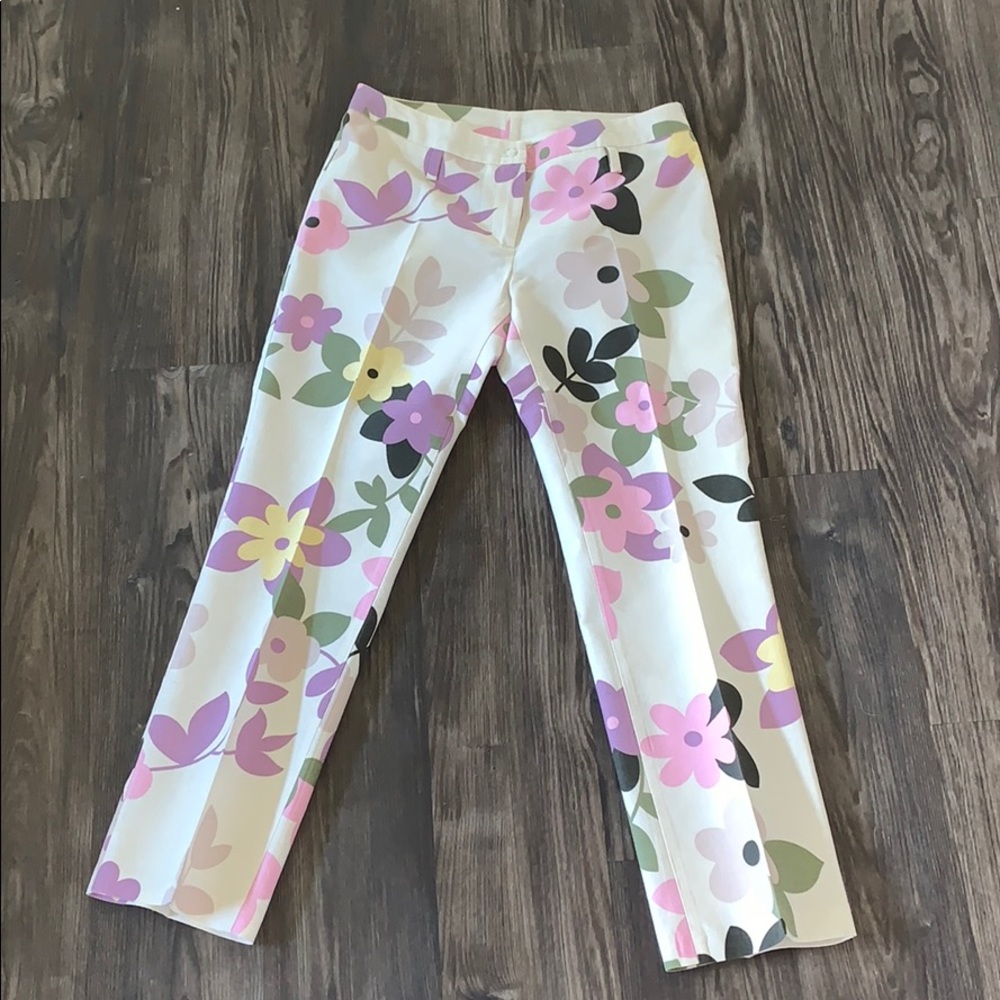 Floral Cropped Linen Pants